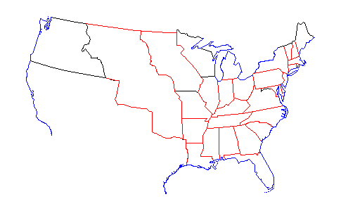 Map of the United States of America