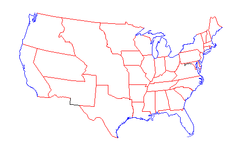 map of america states. Map of the United States of