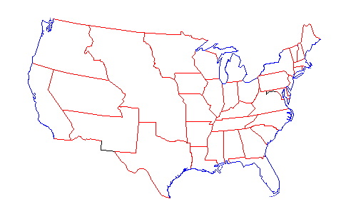 Map of the United States of America