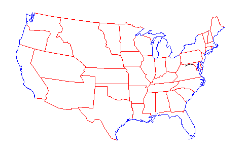 Map of the United States of America