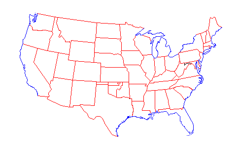 Map of the United States of America