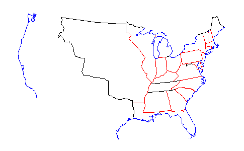 Map of the United States of America