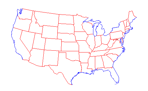 Map of the United States of America